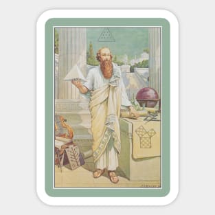 Pythagoras and the 47th Problem of Euclid Sticker